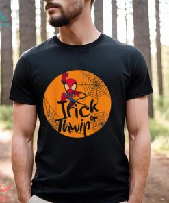 Marvel Spider Man Trick Or Thwip Halloween T Shirt, Spider Man Halloween Moon Tee