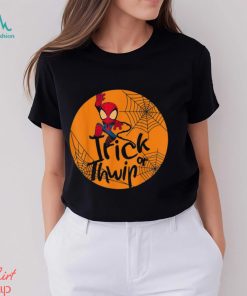 Marvel Spider Man Trick Or Thwip Halloween T Shirt, Spider Man Halloween Moon Tee