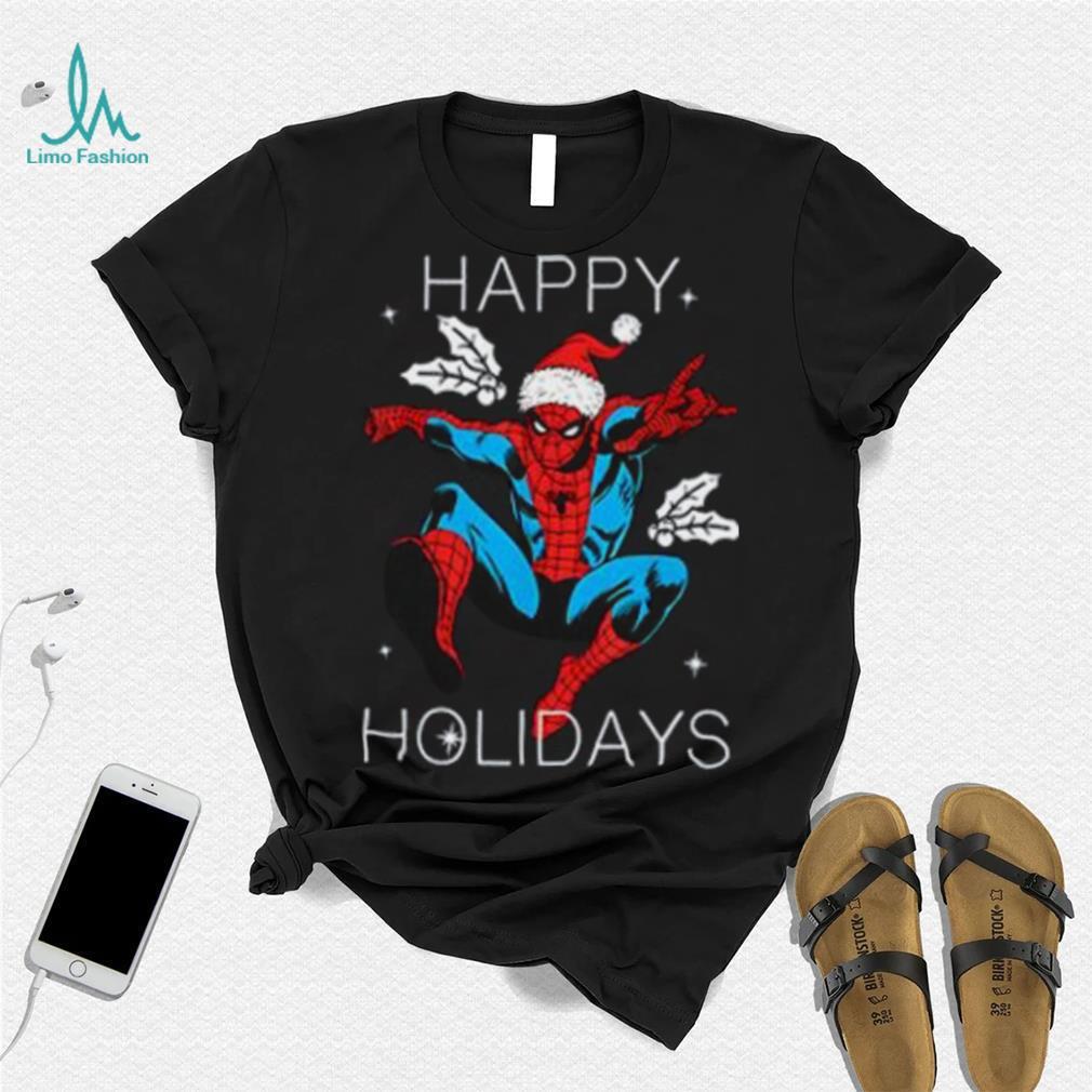 Marvel Spider Shirt, Man Happy Holidays Santa Christmas T Shirt Marvel Spider Shirt, Man Happy Holidays Santa Christmas T Shirt