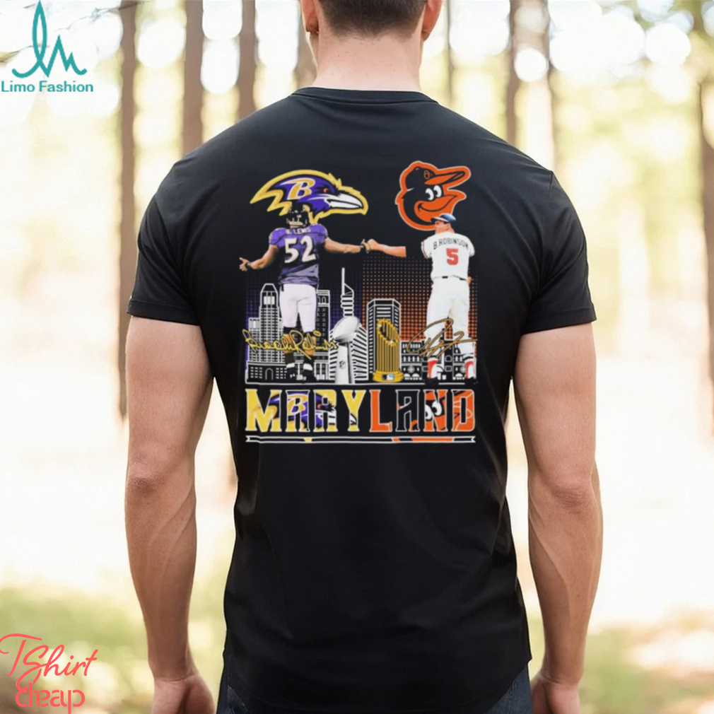 Baltimore Raven And Baltimore Orioles Mascots Skyline Shirt, hoodie,  sweater, long sleeve and tank top