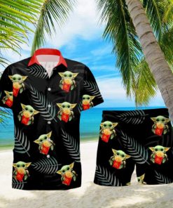 McDonald s Baby Yoda Hug Tropical Hawaiian Shirt And Shorts Aloha Summer Gift For Men And Women