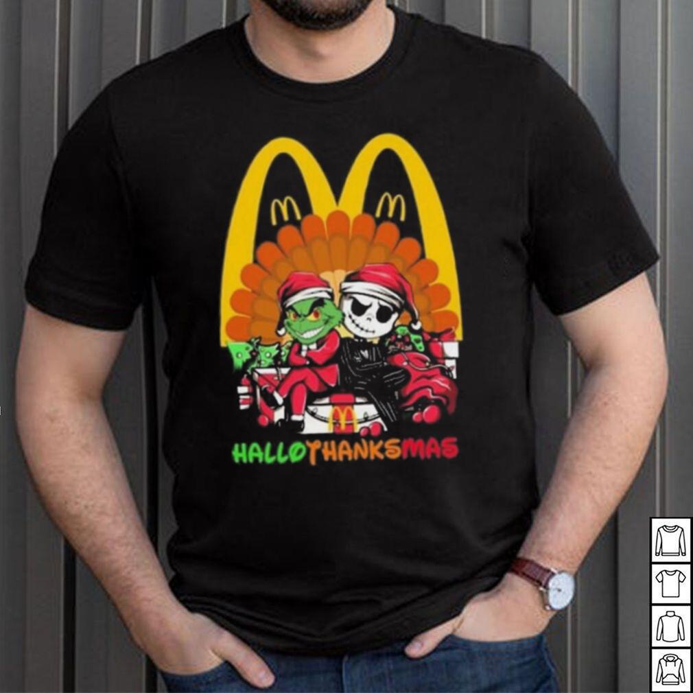 McDonald's symbol with grinch santa hat christmas shirt, hoodie