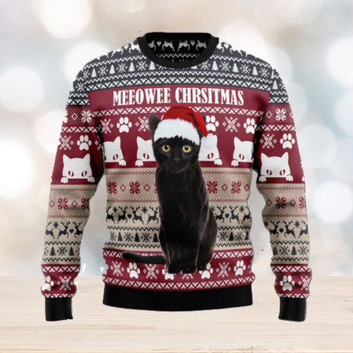 Meeowee Christmas Cat Symbol Pattern Christmas 3D Sweater