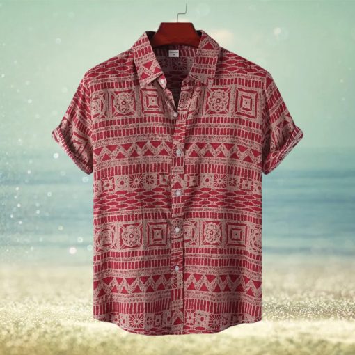 Men s Hawaiian Shirts Summer Floral Print Short Sleeve Button Down Shirt Tropical Holiday Beach Casual Tops