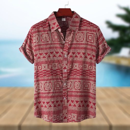 Men s Hawaiian Shirts Summer Floral Print Short Sleeve Button Down Shirt Tropical Holiday Beach Casual Tops