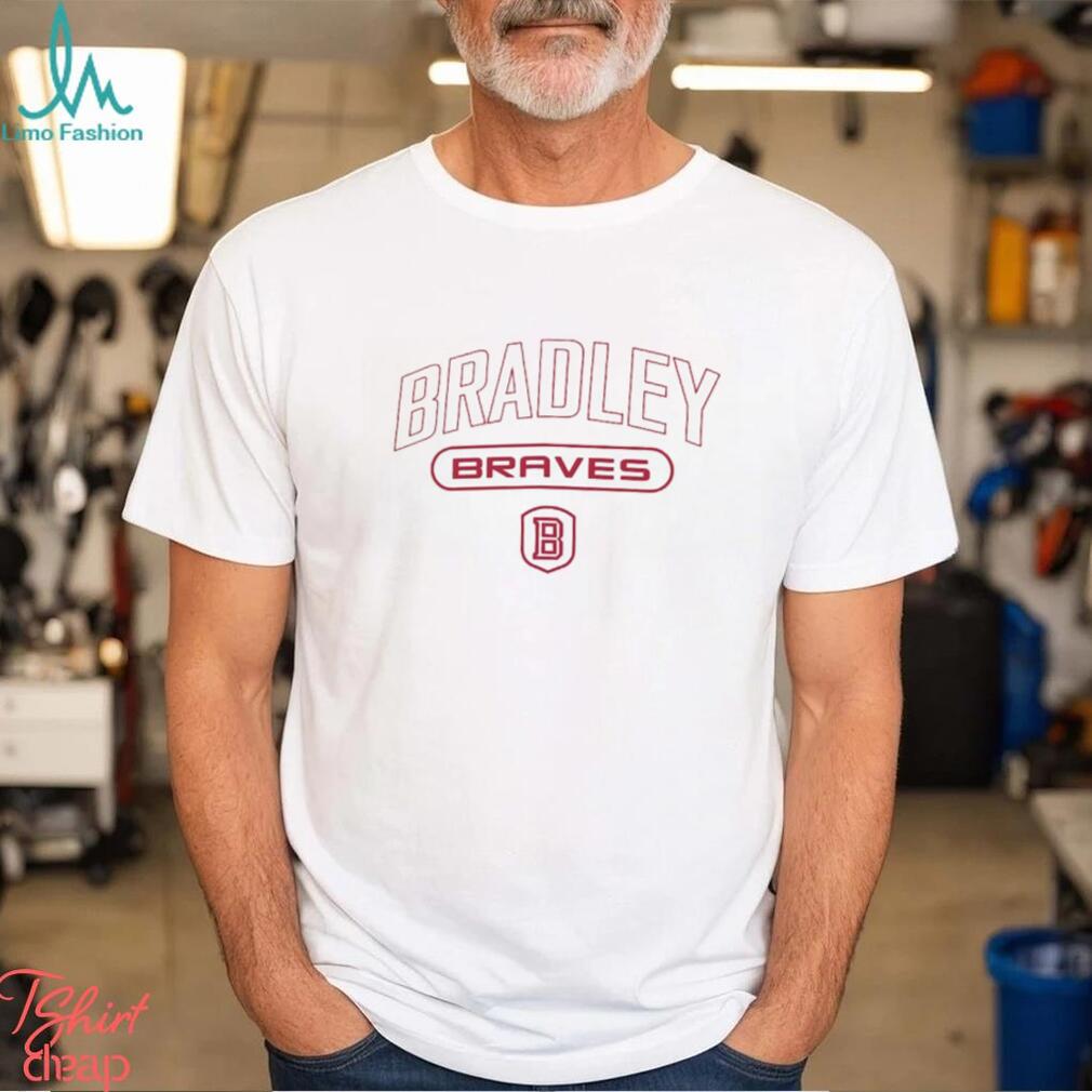 Women's White Bradley Braves Script Logo Comfort Wash V-Neck T-Shirt