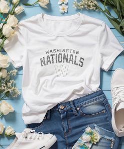 Women's White Washington Nationals Play Calling Raglan V-Neck T-Shirt