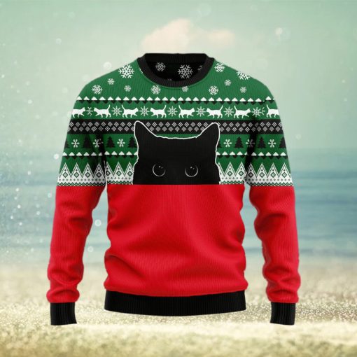 Meow Meow Black Cat Ugly Christmas Sweater Gift Men Women