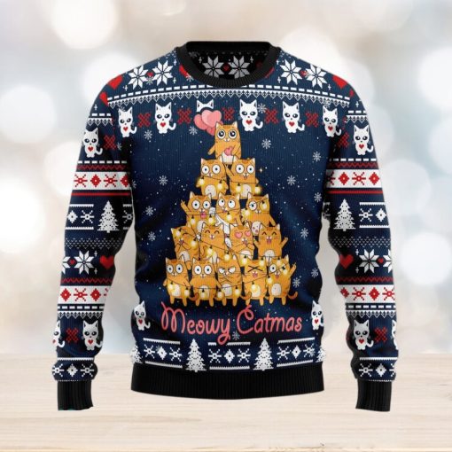 Meowy Catmas Ugly Christmas Sweater Xmas Gift 3D Christmas Sweater