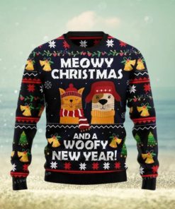 Meowy Christmas And Woofy New Year Ugly Sweater Party