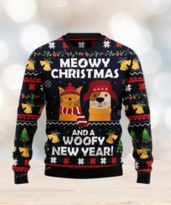 Meowy Christmas And Woofy New Year Ugly Sweater Party