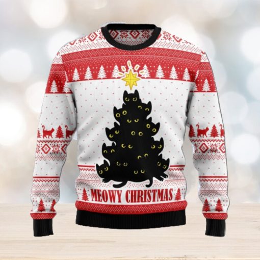 Meowy Christmas Black Cats Gift For Cat’s Lover Christmas 3D Sweater