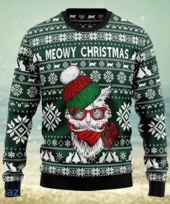 Meowy Christmas Cat Wearing Sunglass Christmas 3D Sweater