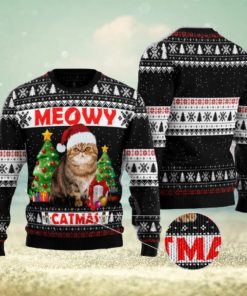 Meowy Christmas Knitting Pattern Christmas 3D Sweater