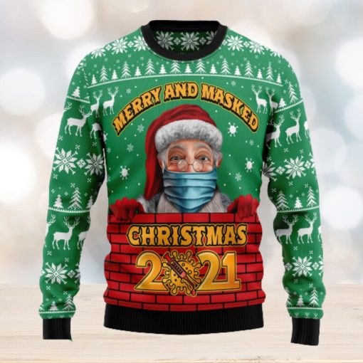 Merry And Masked Ugly Christmas Sweater Thankgiving Gift Men Women