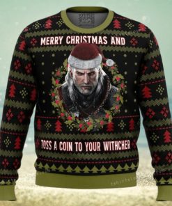 Merry Christmas And Toss A Coin The Witcher Womens Ugly Sweater