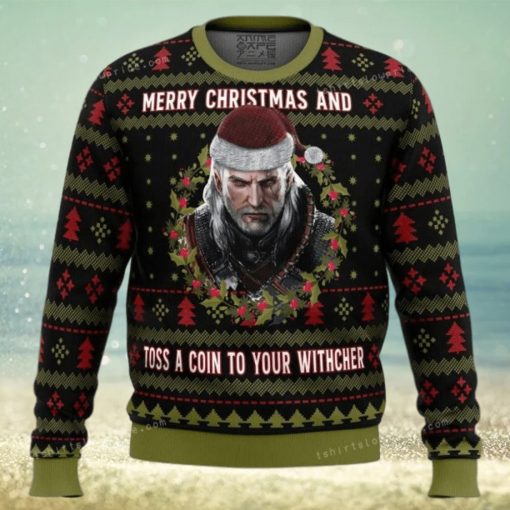 Merry Christmas And Toss A Coin The Witcher Womens Ugly Sweater