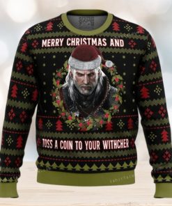 Merry Christmas And Toss A Coin The Witcher Womens Ugly Sweater