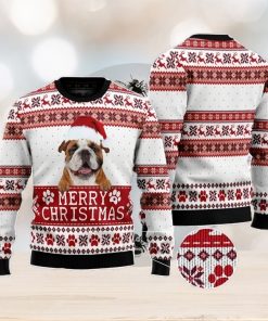 Merry Christmas Bulldog Christmas Gift Ugly Christmas Sweater Xmas Holiday