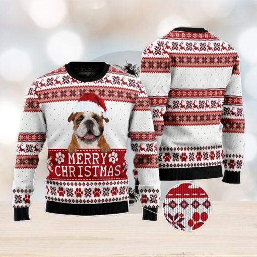 Merry Christmas Bulldog Christmas Gift Ugly Christmas Sweater Xmas Holiday