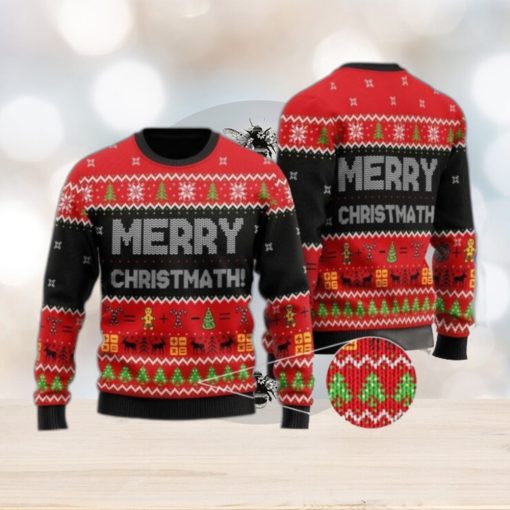 Merry Christmas Christmath Math 3D Printed Ugly Christmas Sweater