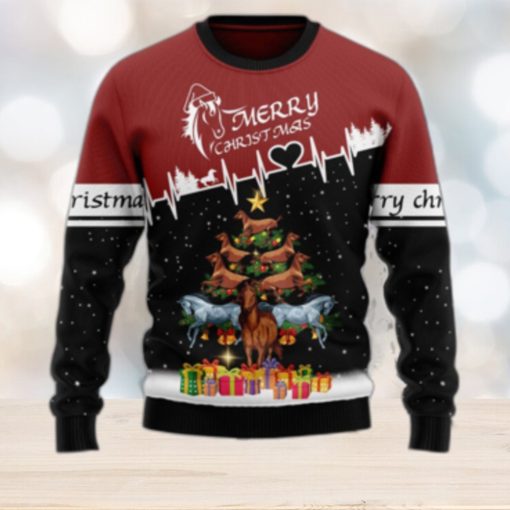 Merry Christmas Horse Tree Ugly Sweater