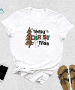 Merry Christmas Leopard Tree' Men's Ringer T Shirt