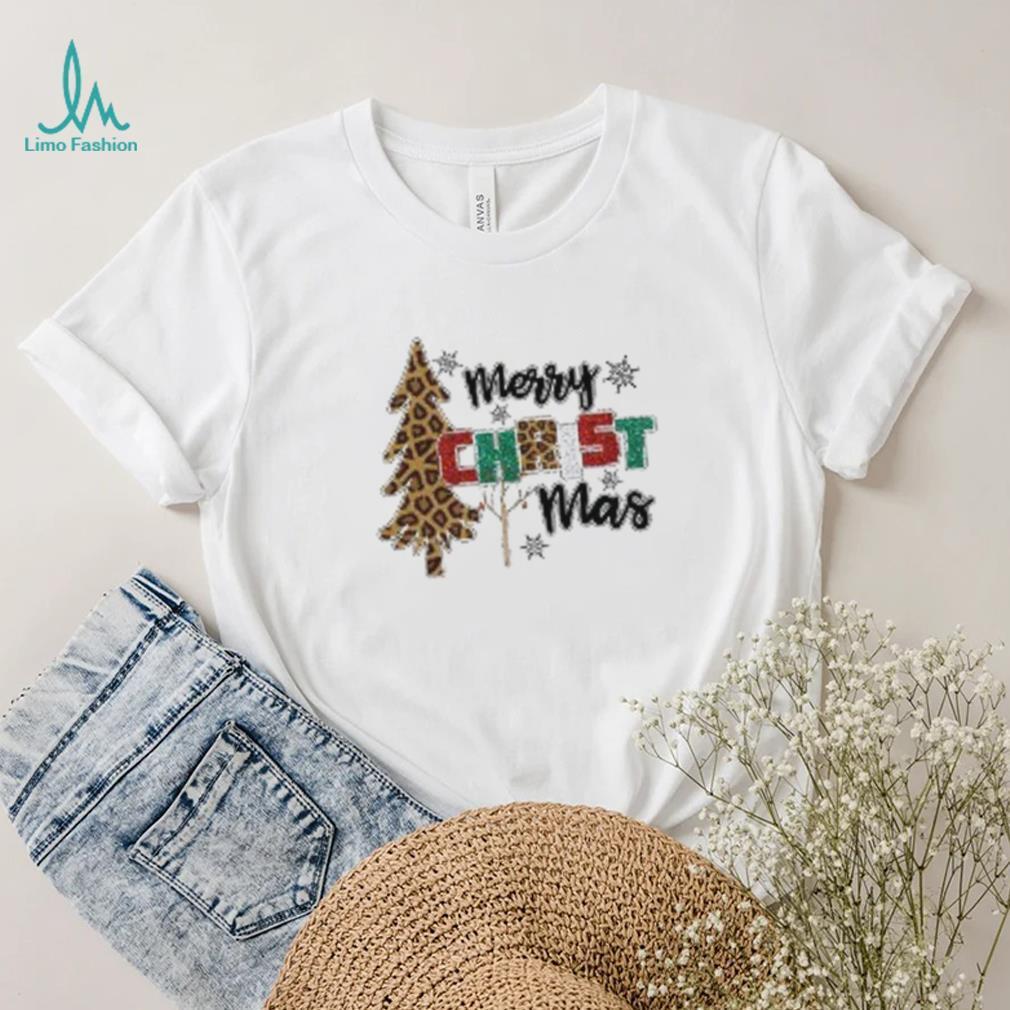 Merry Christmas Leopard Tree' Men's Ringer T Shirt Merry Christmas Leopard Tree' Men's Ringer T Shirt