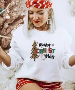 Merry Christmas Leopard Tree' Men's Ringer T Shirt