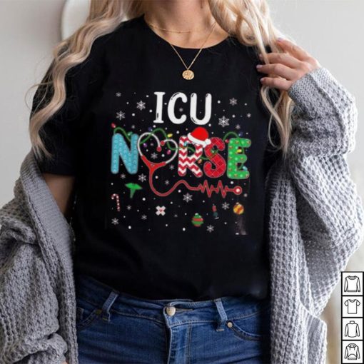 Merry Christmas Nurse Funny Icu Nurse Christmas Pattern Shirt