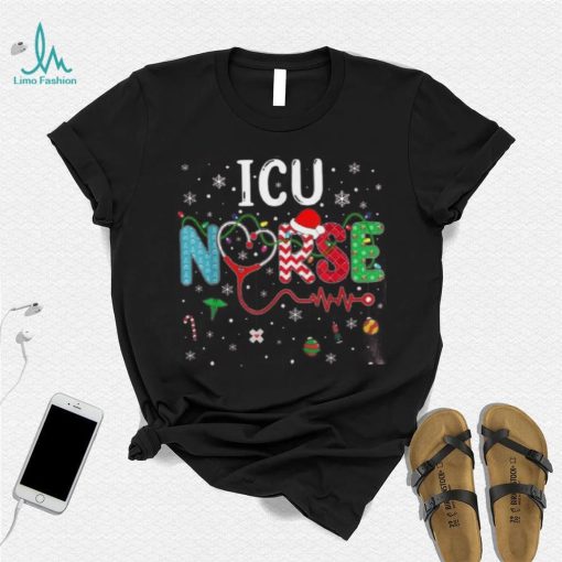 Merry Christmas Nurse Funny Icu Nurse Christmas Pattern Shirt