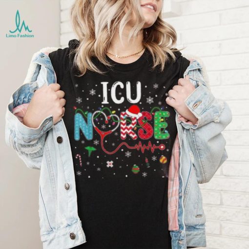 Merry Christmas Nurse Funny Icu Nurse Christmas Pattern Shirt