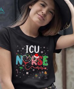 Merry Christmas Nurse Funny Icu Nurse Christmas Pattern Shirt