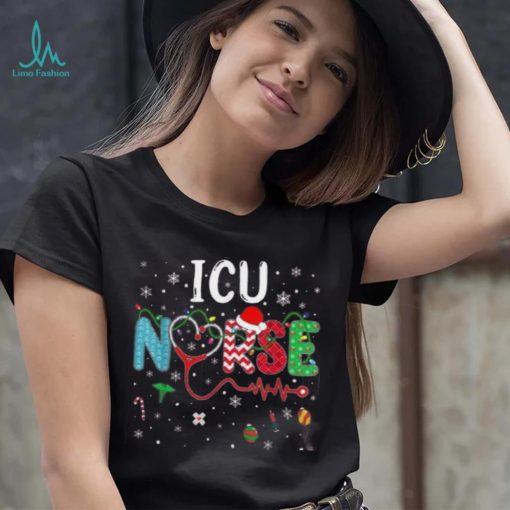 Merry Christmas Nurse Funny Icu Nurse Christmas Pattern Shirt