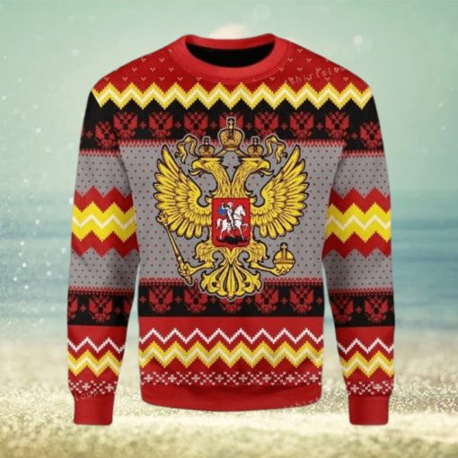 Merry Christmas Russia Coat Of Arms For Ugly Sweater