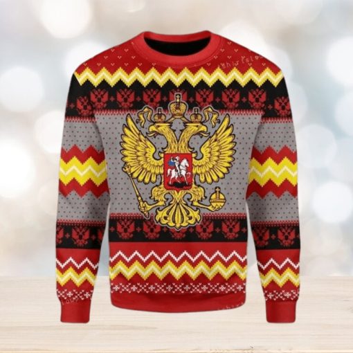 Merry Christmas Russia Coat Of Arms For Ugly Sweater