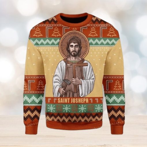 Merry Christmas Saint Joseph The Worker Ugly Sweater