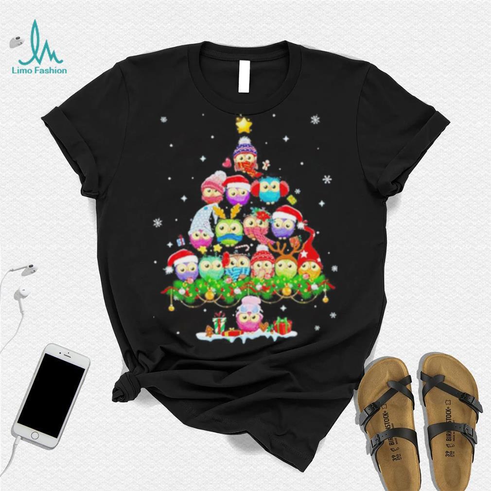 Merry Christmas Santa Claus Owl tree shirt