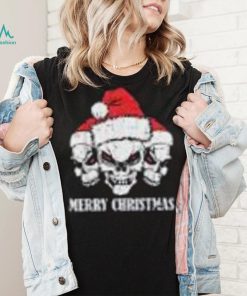 Merry Christmas Skeleton Santa Hat Pajama Cool X Mas Skull Shirt