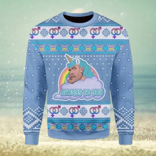 Merry Christmas The Rock Dwayne Johnson Always Be You For Men Ugly Sweater