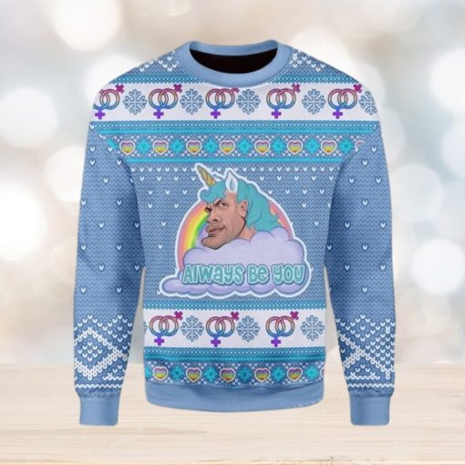 Merry Christmas The Rock Dwayne Johnson Always Be You For Men Ugly Sweater