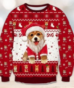 Merry Corgi Dog Corgmas Ugly Sweater For Christmas