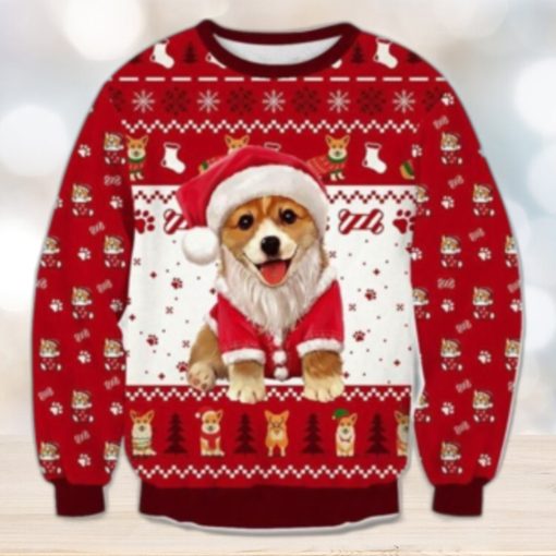 Merry Corgi Dog Corgmas Ugly Sweater For Christmas