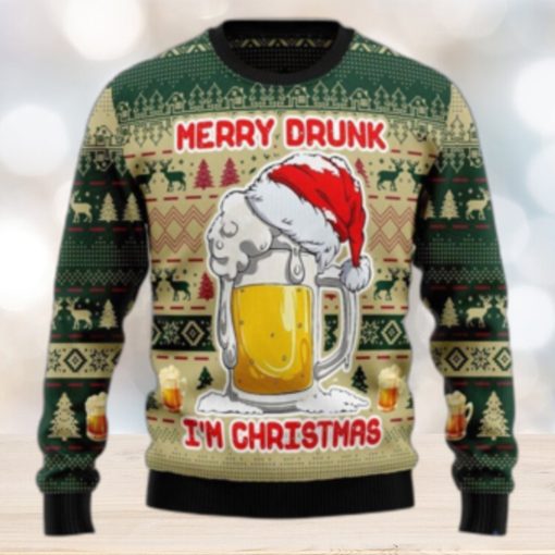 Merry Drunk Beer Ugly Sweater For Christmas