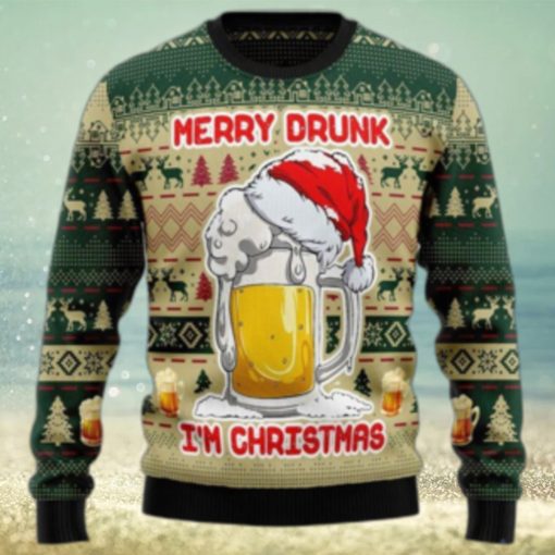 Merry Drunk Beer Ugly Sweater For Christmas