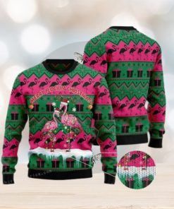 Merry Flockin Christmas Flamingo Ugly Sweater Christmas Party