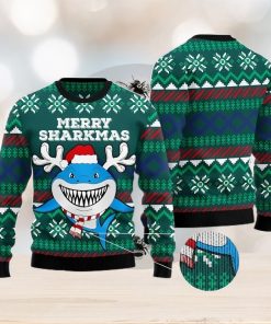 Merry Sharkmas Men And Women Christmas Gift 3D Ugly Christmas Sweater