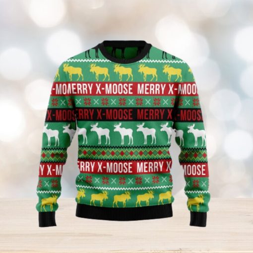 Merry X Moose Ugly Christmas Sweater Gift Men Women