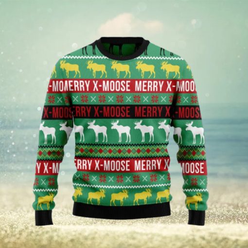 Merry X Moose Ugly Christmas Sweater Gift Men Women