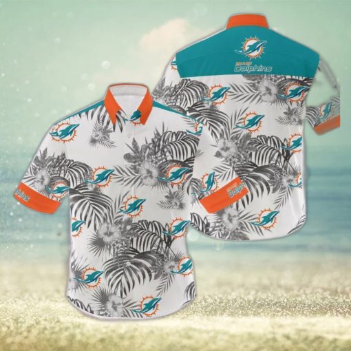 Miami Dolphins 3D Flowers Leaf NFL Hawaiian Shirt Summer Hot Gift For Fans